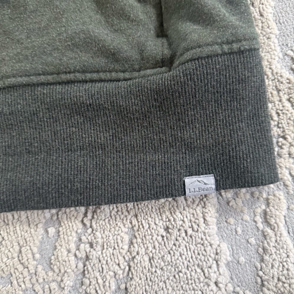 L.L. Bean Olive green Zip Up sweatshirt jacket relaxed fit  size 3X - Picture 5 of 8